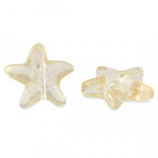 Glass bead 14mm Starfish - Light yellow